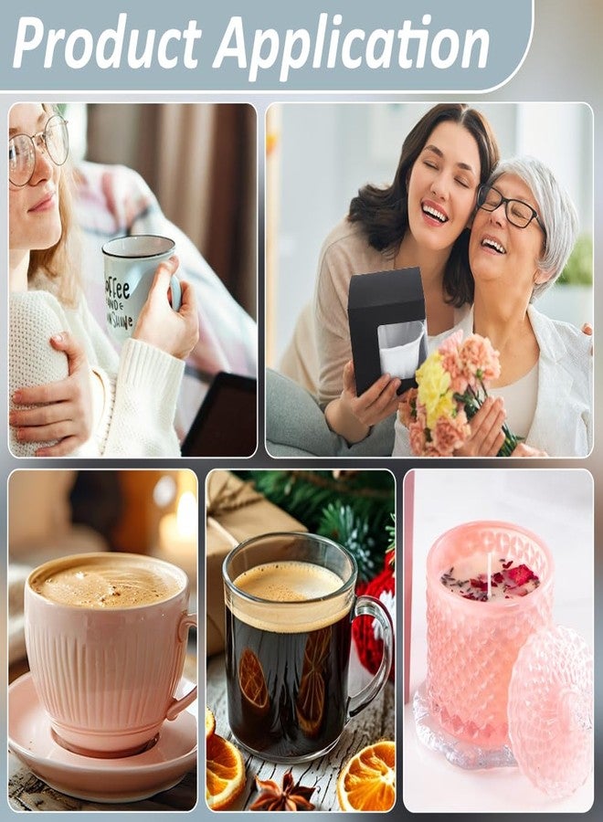 بينيكريت علب هدايا BENECREAT مكونة من 36 قطعة، علب أكواب قهوة سوداء، علب تغليف أكواب نبيذ شفافة، علب هدايا فارغة سعة 11 أونصة و12 أونصة و15 أونصة. - Image 5